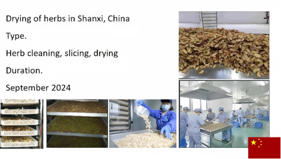 Dehydration  of herbs in Shanxi, China